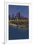 Navy Pier and Chicago Skyline - NO TEXT-Lantern Press-Framed Art Print