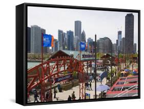 Navy Pier, Chicago Illinois, United States of America, North America-Amanda Hall-Framed Stretched Canvas