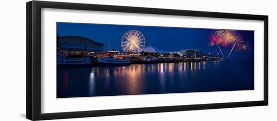 Navy Pier Fireworks Chicago I L-Steve Gadomski-Framed Photographic Print