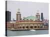 Navy Pier from Lake Michigan, Chicago, Illinois, United States of America, North America-Amanda Hall-Stretched Canvas