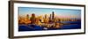 Navy Pier in the lake at sunrise, Lake Michigan, Chicago, Cook County, Illinois, USA-null-Framed Photographic Print