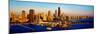 Navy Pier in the lake at sunrise, Lake Michigan, Chicago, Cook County, Illinois, USA-null-Mounted Photographic Print