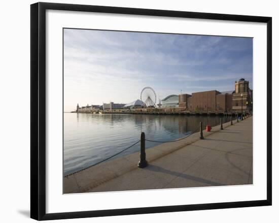Navy Pier, Lake Michigan, Chicago, Illinois, United States of America, North America-Amanda Hall-Framed Photographic Print