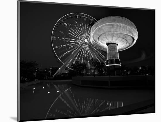 Navy Pier Nights Chicago BW-Steve Gadomski-Mounted Photographic Print