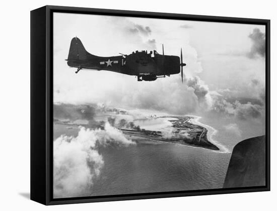 Navy Plane Preparing to Dive Bomb-null-Framed Stretched Canvas