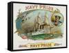 Navy Pride Brand Cigar Box Label-Lantern Press-Framed Stretched Canvas