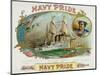 Navy Pride Brand Cigar Box Label-Lantern Press-Mounted Art Print