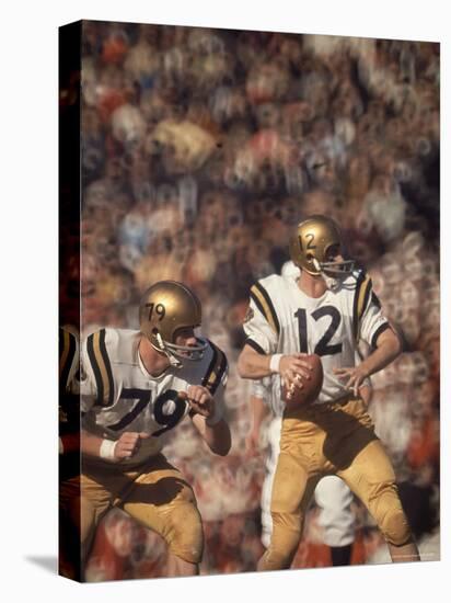 Navy QB Roger Staubach in Action Against University of Texas at the Cotton Bowl-George Silk-Stretched Canvas