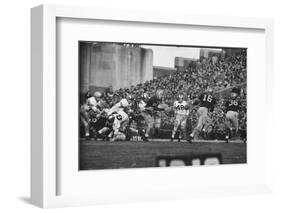 Navy Quaterback, George Welsh, Reaching Out to Complete Pass, During Army-Navy Game-John Dominis-Framed Photographic Print