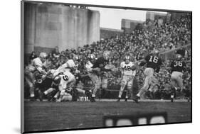 Navy Quaterback, George Welsh, Reaching Out to Complete Pass, During Army-Navy Game-John Dominis-Mounted Photographic Print