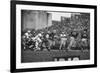 Navy Quaterback, George Welsh, Reaching Out to Complete Pass, During Army-Navy Game-John Dominis-Framed Photographic Print