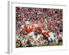 Navy's Quarterback Roger Staubach in Action Vs. Texas U-George Silk-Framed Premium Photographic Print