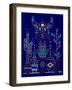 Navy Santa Fe Garden-Cat Coquillette-Framed Art Print