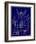 Navy Santa Fe Garden-Cat Coquillette-Framed Art Print