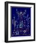 Navy Santa Fe Garden-Cat Coquillette-Framed Art Print
