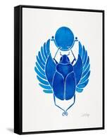 Navy Scarab-Cat Coquillette-Framed Stretched Canvas