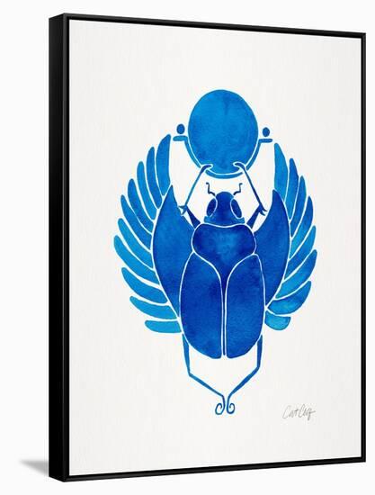 Navy Scarab-Cat Coquillette-Framed Stretched Canvas