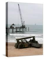 Navy Seabees Dismantling an Elevated Causeway Modular-Stocktrek Images-Stretched Canvas