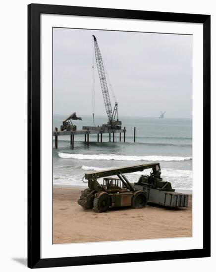 Navy Seabees Dismantling an Elevated Causeway Modular-Stocktrek Images-Framed Photographic Print