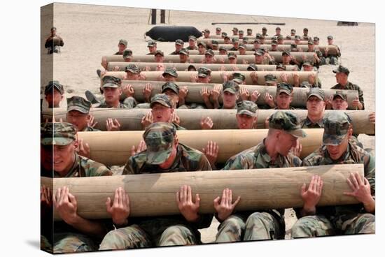 Navy SEAL Candidates Train with a 600-Pound Log, 2011-null-Stretched Canvas