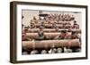 Navy SEAL Candidates Train with a 600-Pound Log, 2011-null-Framed Photo