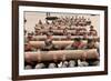 Navy SEAL Candidates Train with a 600-Pound Log, 2011-null-Framed Photo