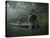 Navy SEALs Navigate the Waters in a Folding Kayak During Jungle Warfare Operations-Stocktrek Images-Stretched Canvas