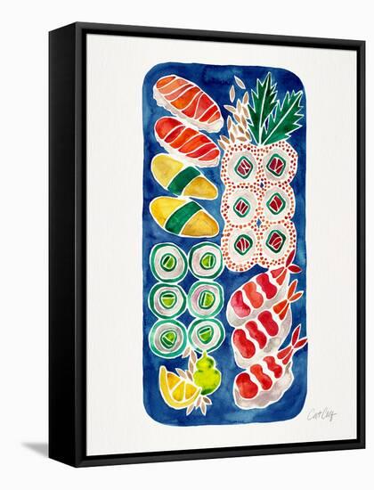 Navy Sushi-Cat Coquillette-Framed Stretched Canvas