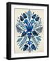 Navy Tropical Symmetry-Cat Coquillette-Framed Art Print