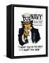 Navy! Uncle Sam is Calling You, c.1917-null-Framed Stretched Canvas