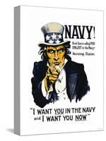 Navy! Uncle Sam is Calling You, c.1917-null-Stretched Canvas