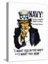 Navy! Uncle Sam is Calling You, c.1917-null-Stretched Canvas