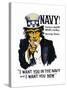 Navy! Uncle Sam is Calling You, c.1917-null-Stretched Canvas