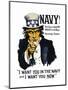 Navy! Uncle Sam is Calling You, c.1917-null-Mounted Premium Giclee Print