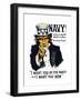 Navy! Uncle Sam is Calling You, c.1917-null-Framed Art Print