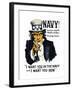 Navy! Uncle Sam is Calling You, c.1917-null-Framed Art Print