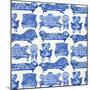 Navy Victorian Lounge Pattern-Cat Coquillette-Mounted Giclee Print