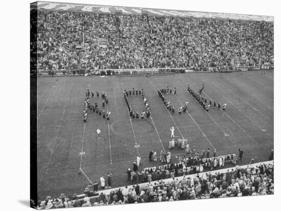 Navy vs. Notre Dame Football Game Half Time Tribute to its Legendary Coach, the Late Knute Rockne-Frank Scherschel-Stretched Canvas