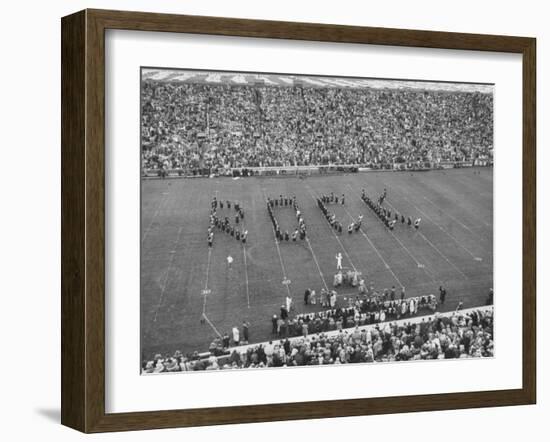 Navy vs. Notre Dame Football Game Half Time Tribute to its Legendary Coach, the Late Knute Rockne-Frank Scherschel-Framed Photographic Print