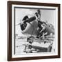 Navy Wave Aviation Machinist's Mates, Working on an North American Aviation Snj Training Plane-null-Framed Photo