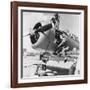 Navy Wave Aviation Machinist's Mates, Working on an North American Aviation Snj Training Plane-null-Framed Photo