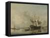 Navys Frigate Rotterdam on the Maas Off Rotterdam-Nicolaas Baur-Framed Stretched Canvas