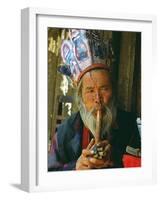 Naxi Dongba, or Wise Man or Shaman, Traditionally Acted as a Mediator with Spirit World-Amar Grover-Framed Photographic Print