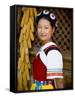 Naxi Minority Woman in Traditional Ethnic Costume, China-Charles Crust-Framed Stretched Canvas