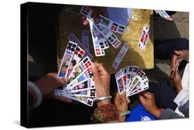 Naxi Women Playing a Local Game of Cards, Lijiang, Yunnan, China, Asia-Bruno Morandi-Stretched Canvas