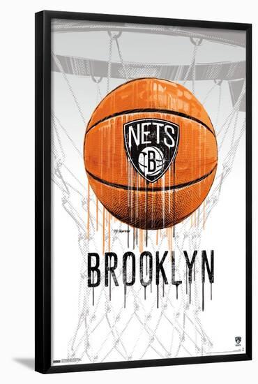 NBA Brooklyn Nets - Drip Basketball 21-Trends International-Framed Poster