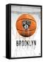 NBA Brooklyn Nets - Drip Basketball 21-Trends International-Framed Stretched Canvas