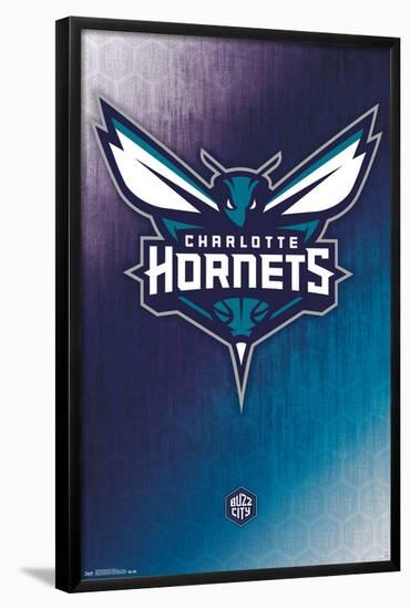 NBA Charlotte Hornets - Logo 14-Trends International-Framed Poster