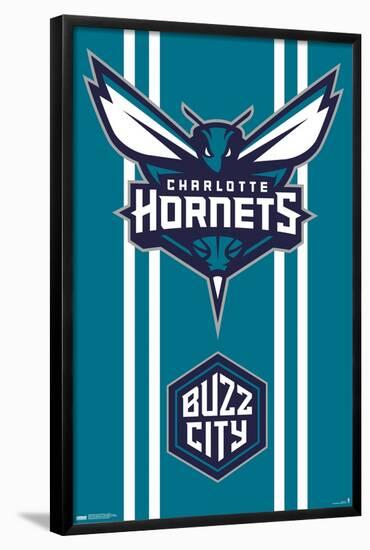 NBA Charlotte Hornets - Logo 20-Trends International-Framed Poster