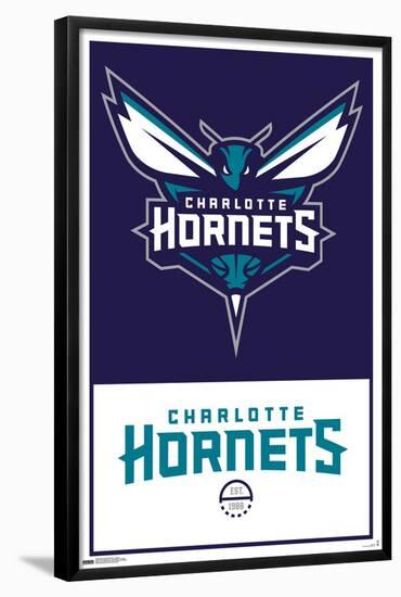 NBA Charlotte Hornets - Logo 21-Trends International-Framed Poster